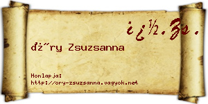Őry Zsuzsanna névjegykártya